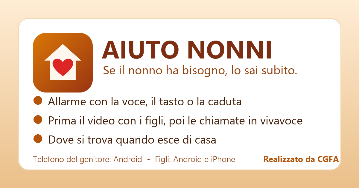 AIUTO NONNI — app per anziani che vivono soli
