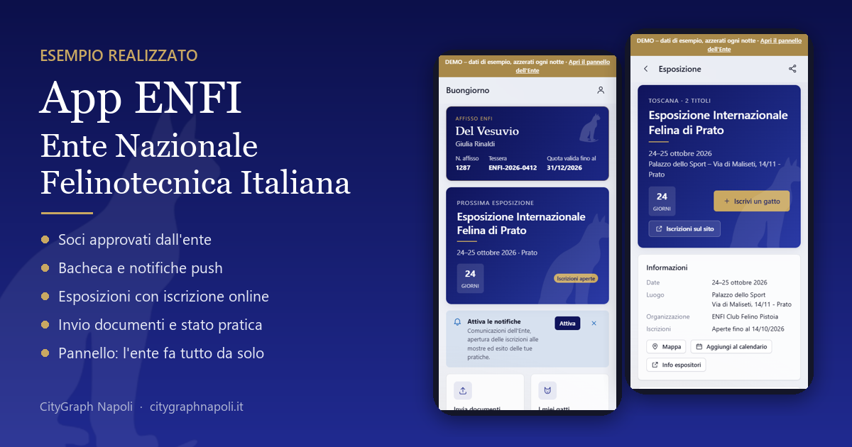 App ENFI &mdash; app per soci e allevatori dell'Ente Nazionale Felinotecnica Italiana