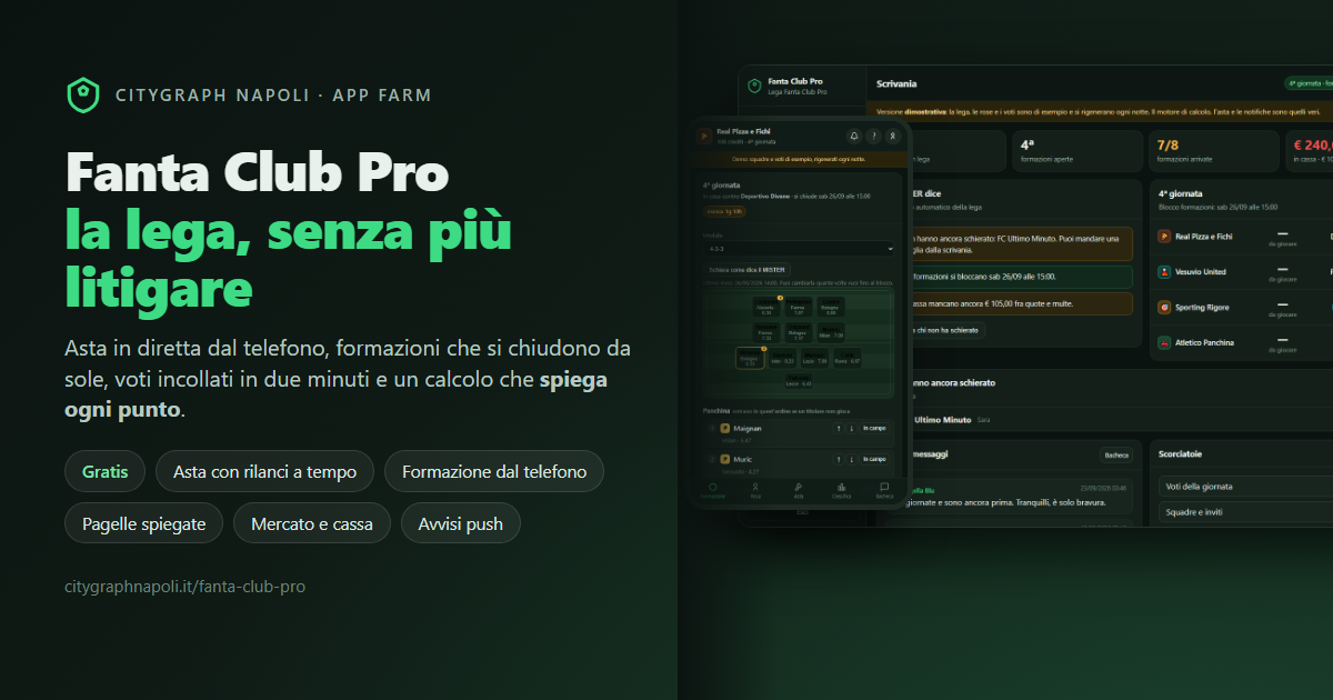 FANTA CLUB PRO &mdash; asta in diretta e formazioni dal telefono per la lega di fantacalcio