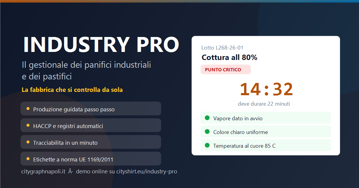INDUSTRY PRO &mdash; produzione guidata passo passo per panifici industriali e pastifici