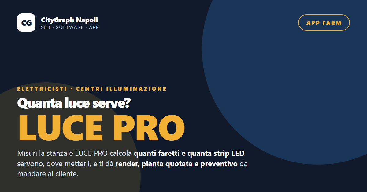 LUCE PRO &mdash; app per elettricisti e centri illuminazione