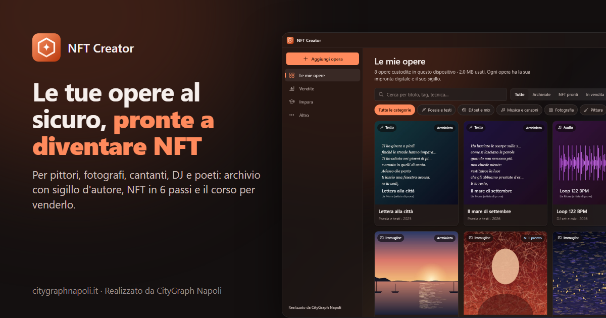 NFT CREATOR — l'archivio delle opere che diventano NFT