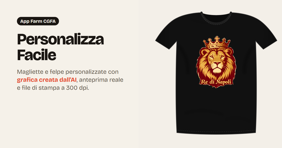 PERSONALIZZA FACILE: maglietta nera con grafica del leone creata dall AI
