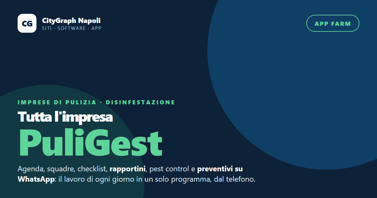 PULIGEST &mdash; programma per imprese di pulizia e disinfestazione