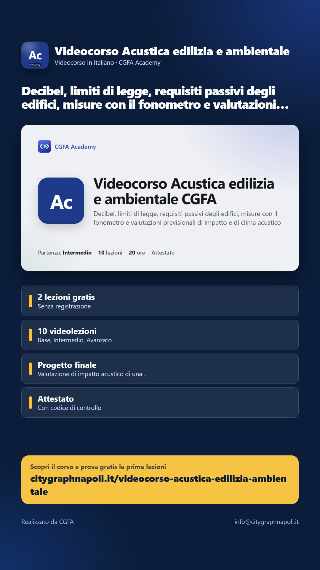 Volantino Videocorso Acustica edilizia e ambientale - formato storia