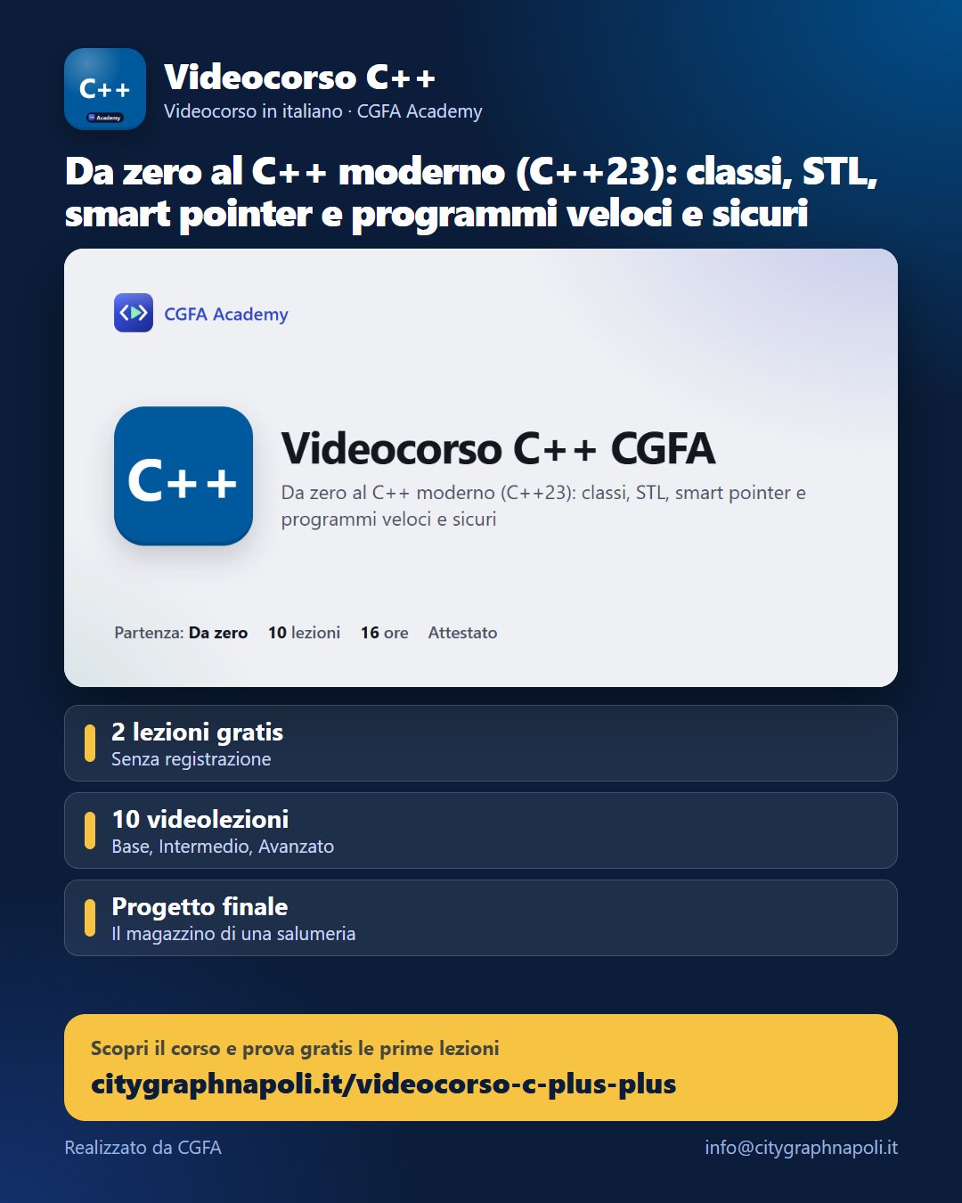 Volantino Videocorso C++ - formato post