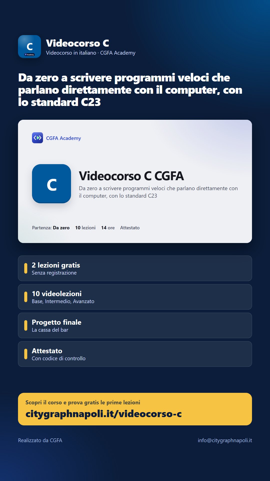 Volantino Videocorso C - formato storia