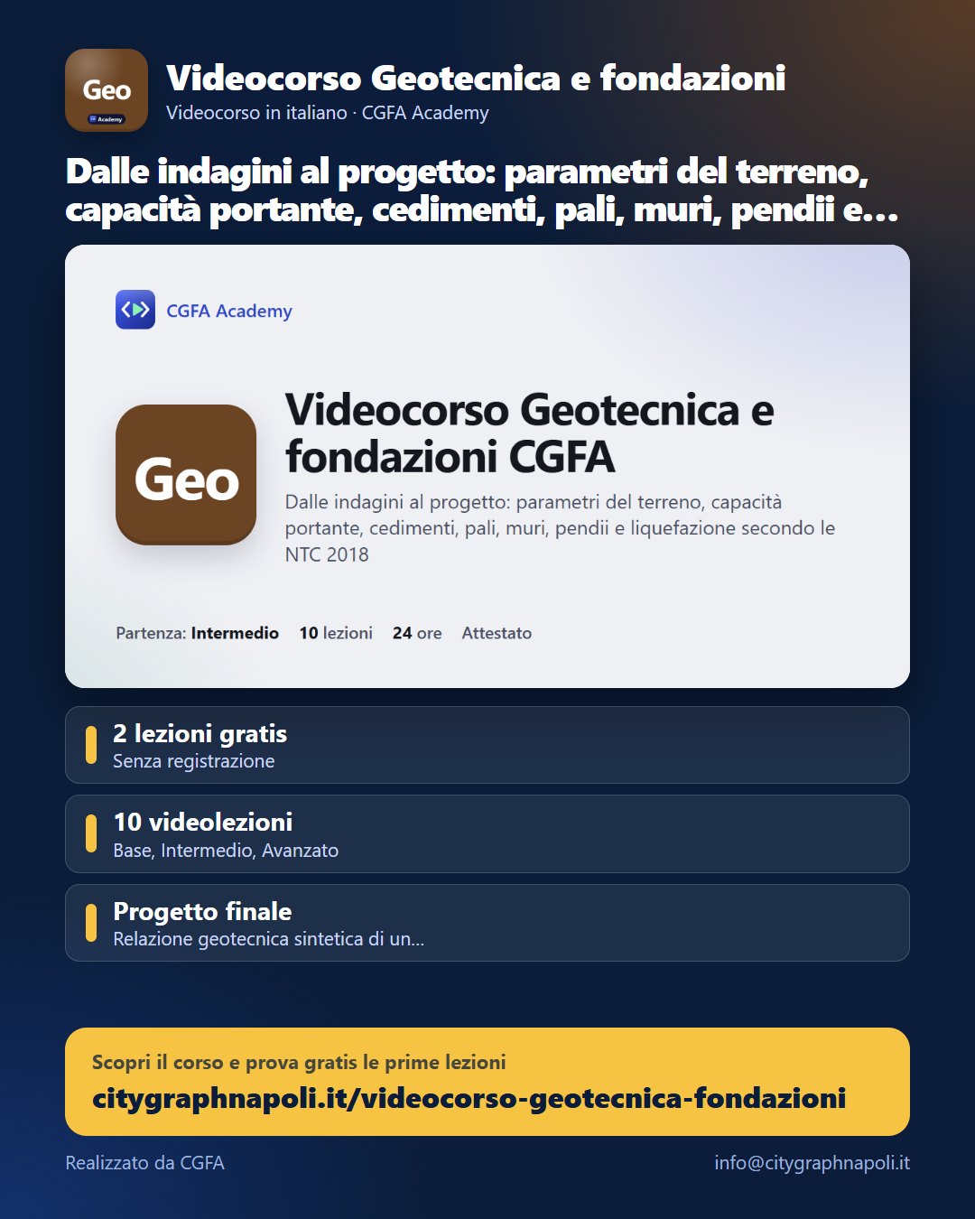 Volantino Videocorso Geotecnica e fondazioni - formato post