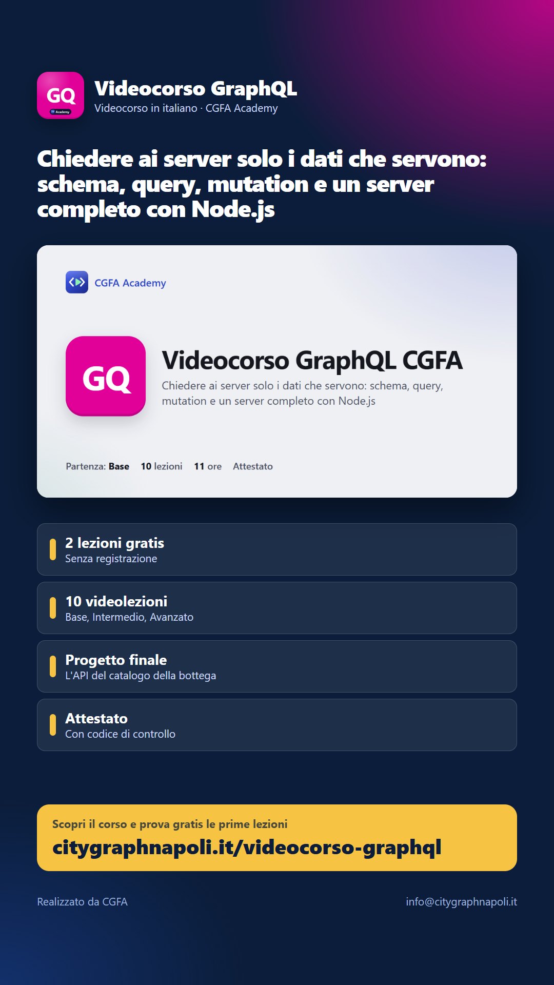 Volantino Videocorso GraphQL - formato storia