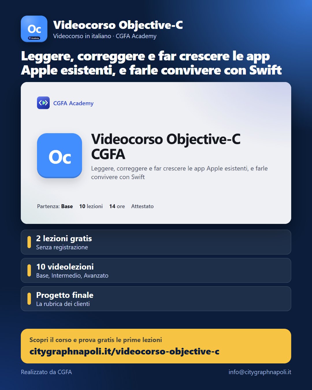 Volantino Videocorso Objective-C - formato post