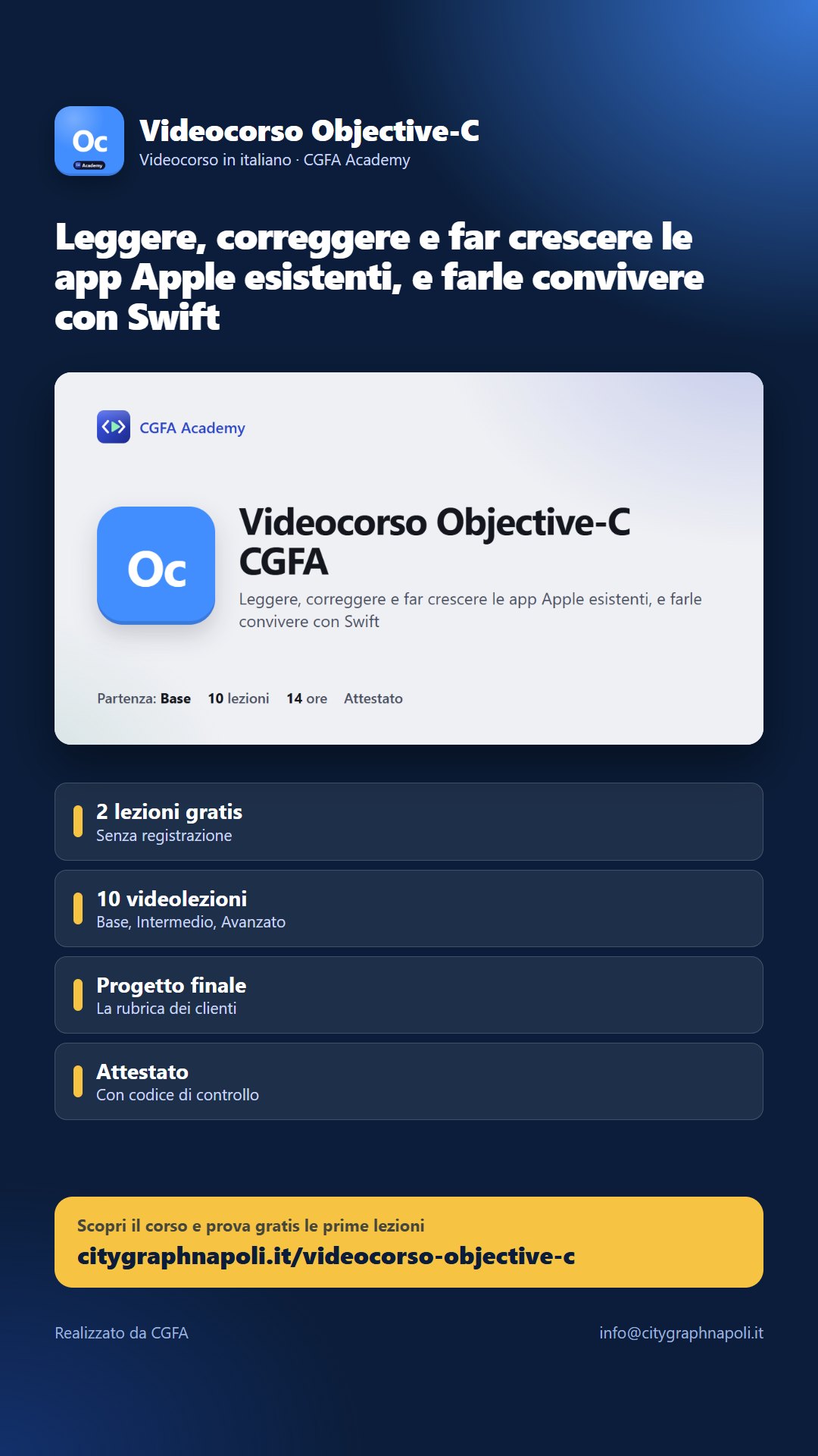 Volantino Videocorso Objective-C - formato storia