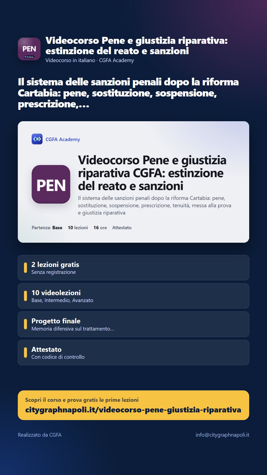 Volantino Videocorso Pene e giustizia riparativa: estinzione del reato e sanzioni - formato storia