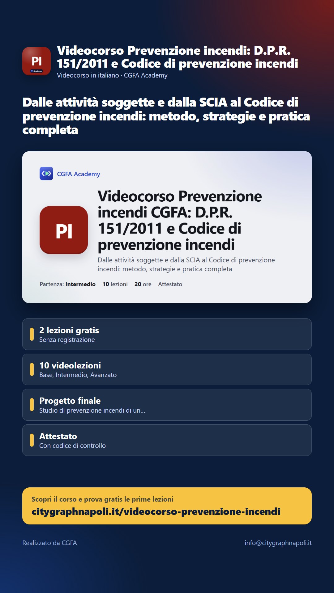 Volantino Videocorso Prevenzione incendi: D.P.R. 151/2011 e Codice di prevenzione incendi - formato storia