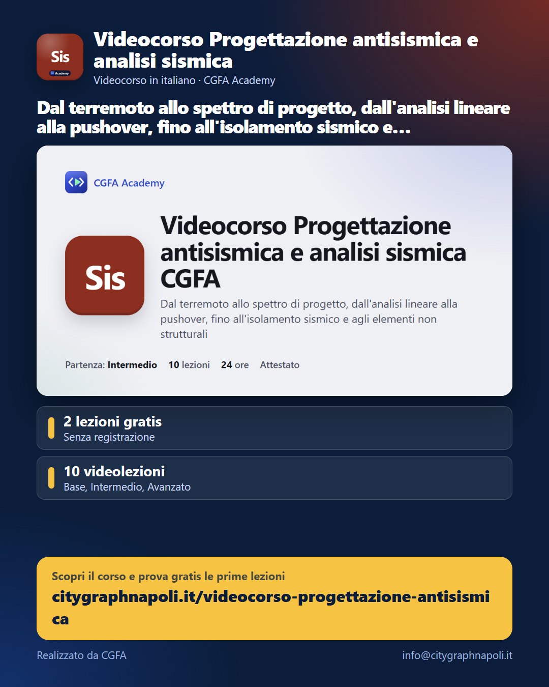 Volantino Videocorso Progettazione antisismica e analisi sismica - formato post