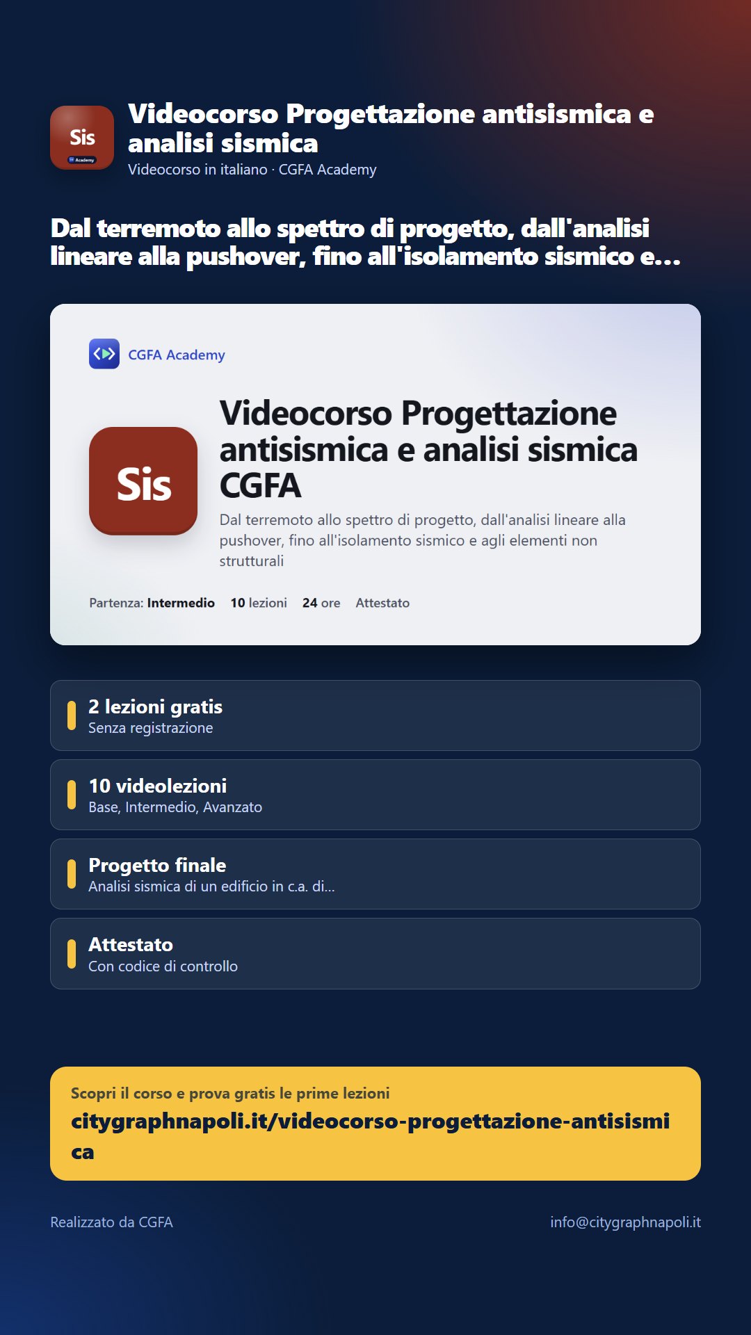 Volantino Videocorso Progettazione antisismica e analisi sismica - formato storia