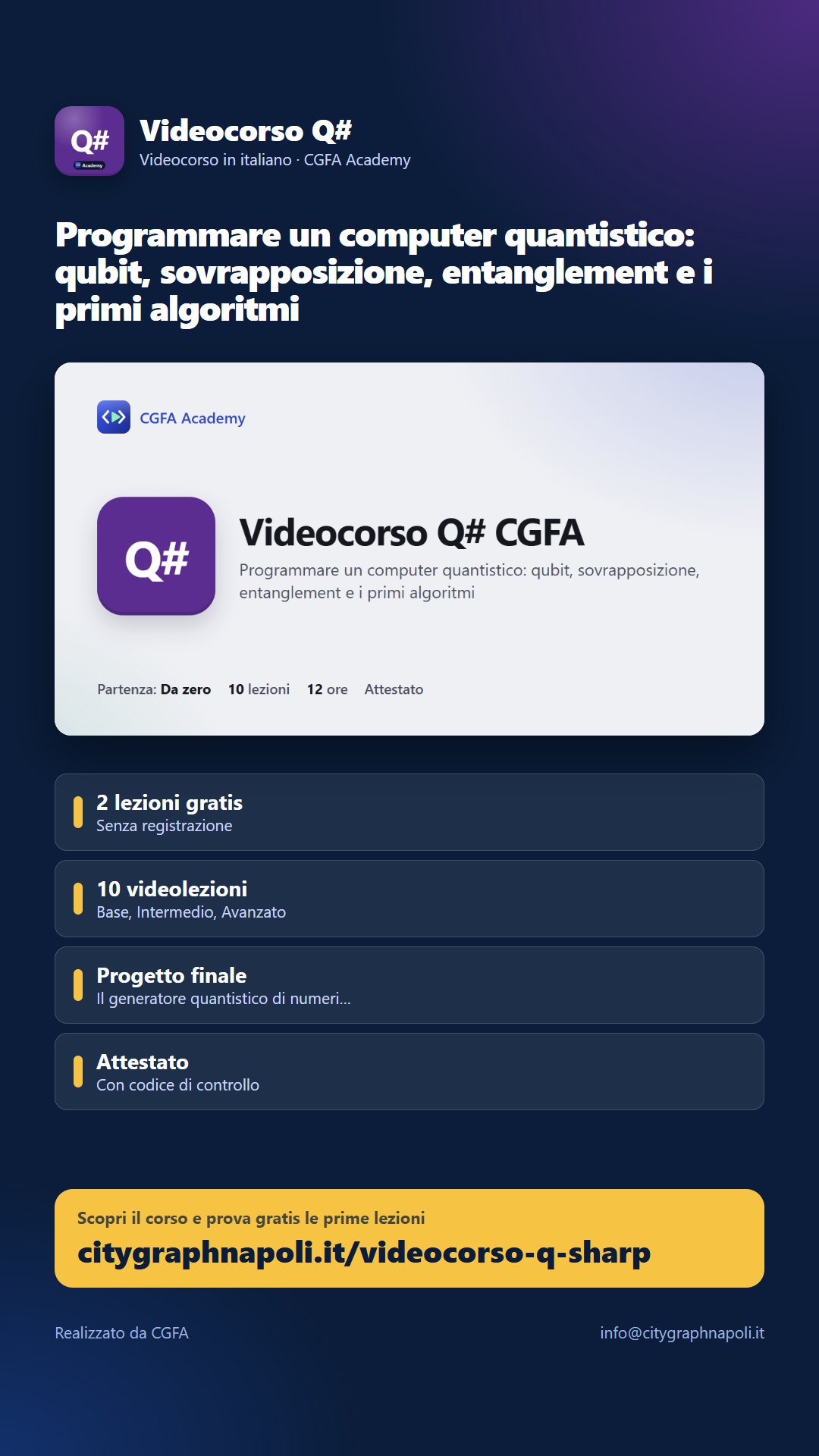 Volantino Videocorso Q# - formato storia