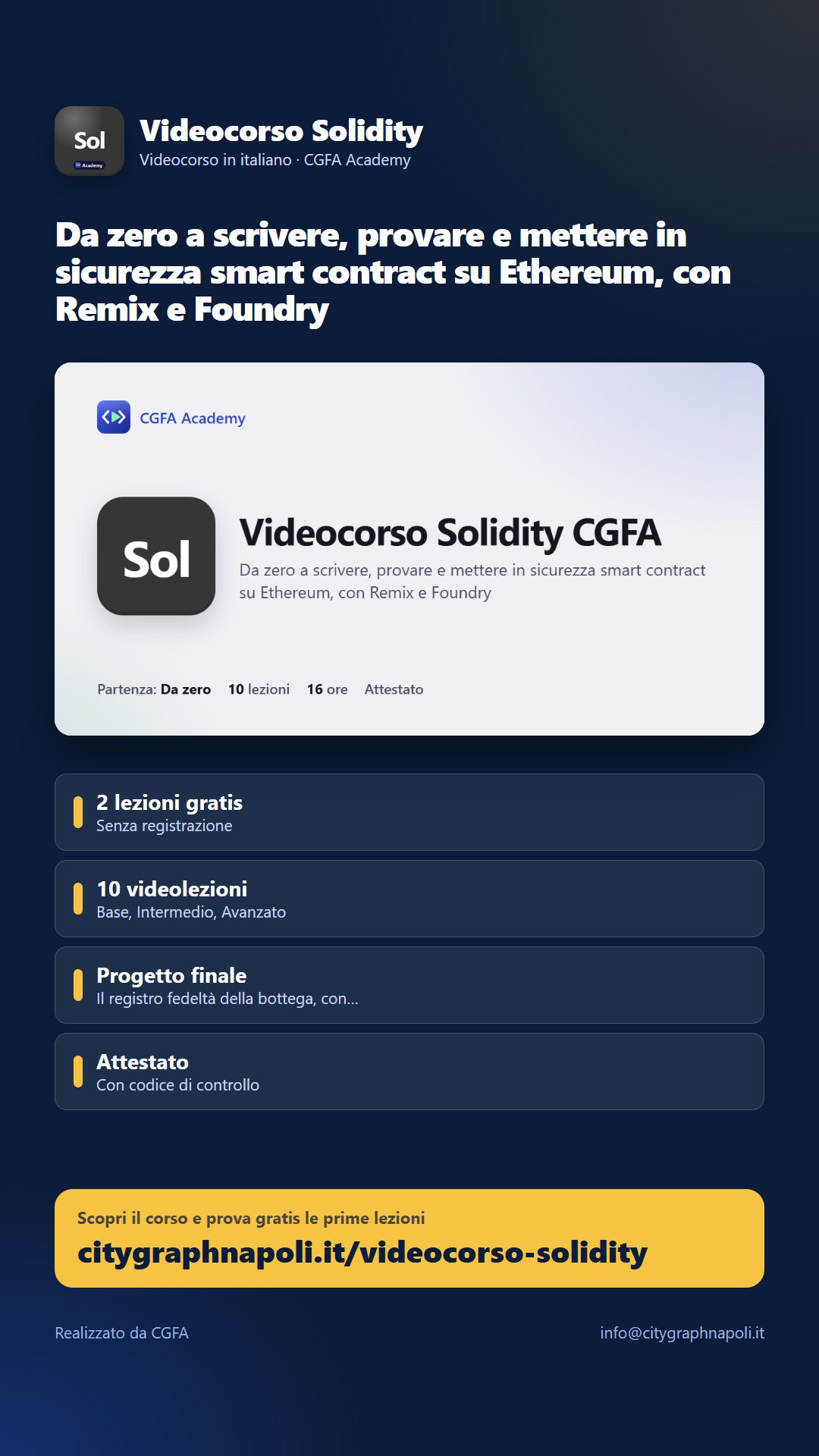 Volantino Videocorso Solidity - formato storia