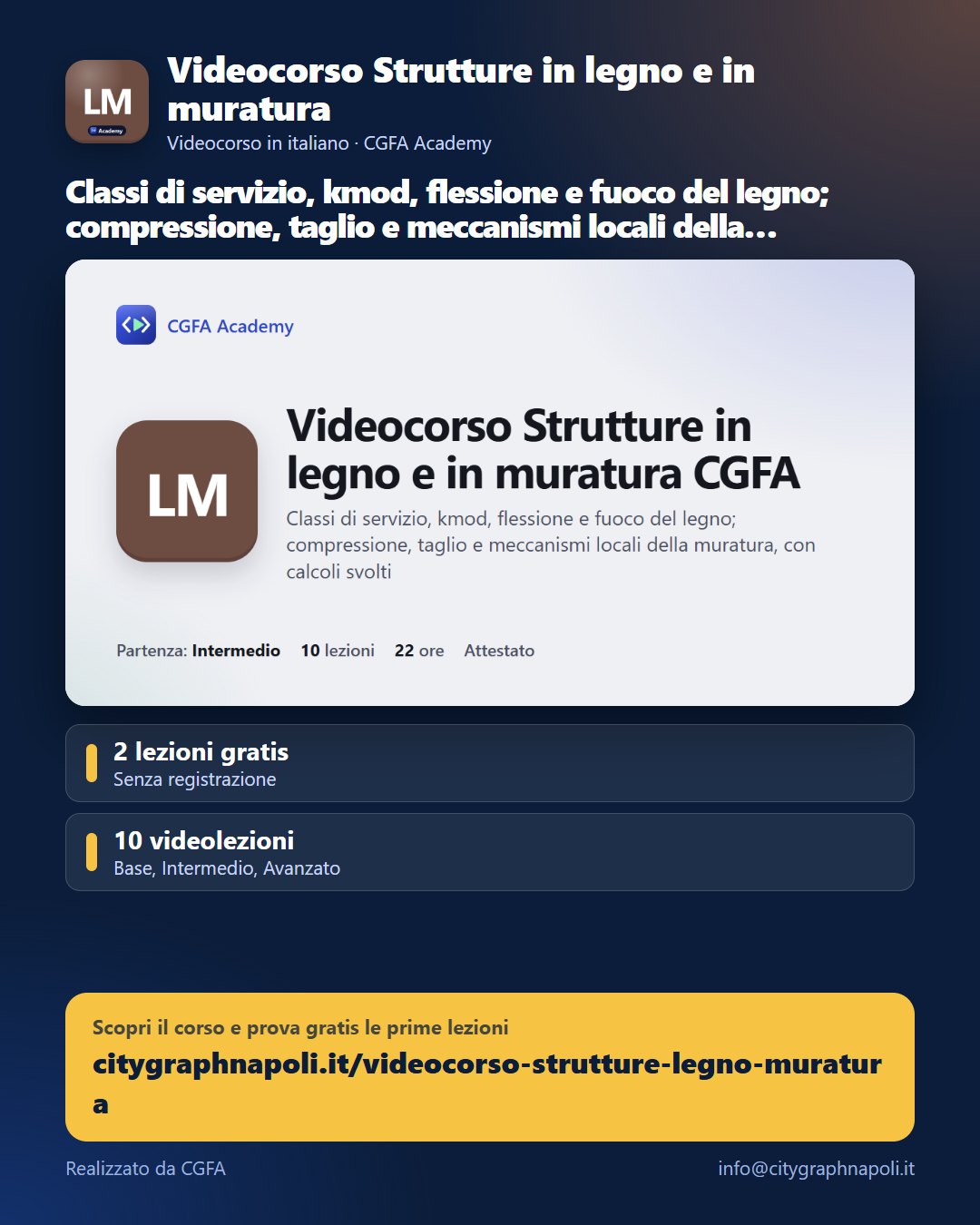 Volantino Videocorso Strutture in legno e in muratura - formato post