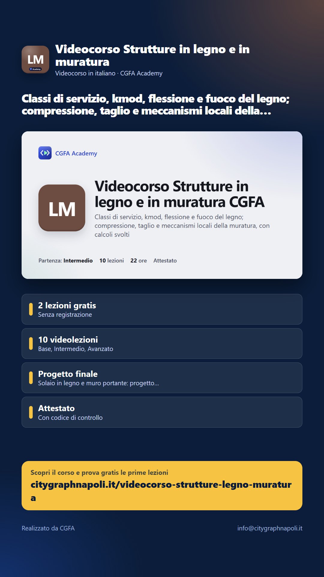 Volantino Videocorso Strutture in legno e in muratura - formato storia