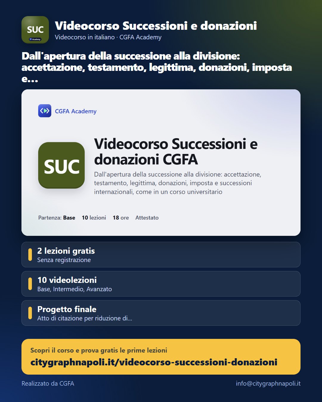 Volantino Videocorso Successioni e donazioni - formato post