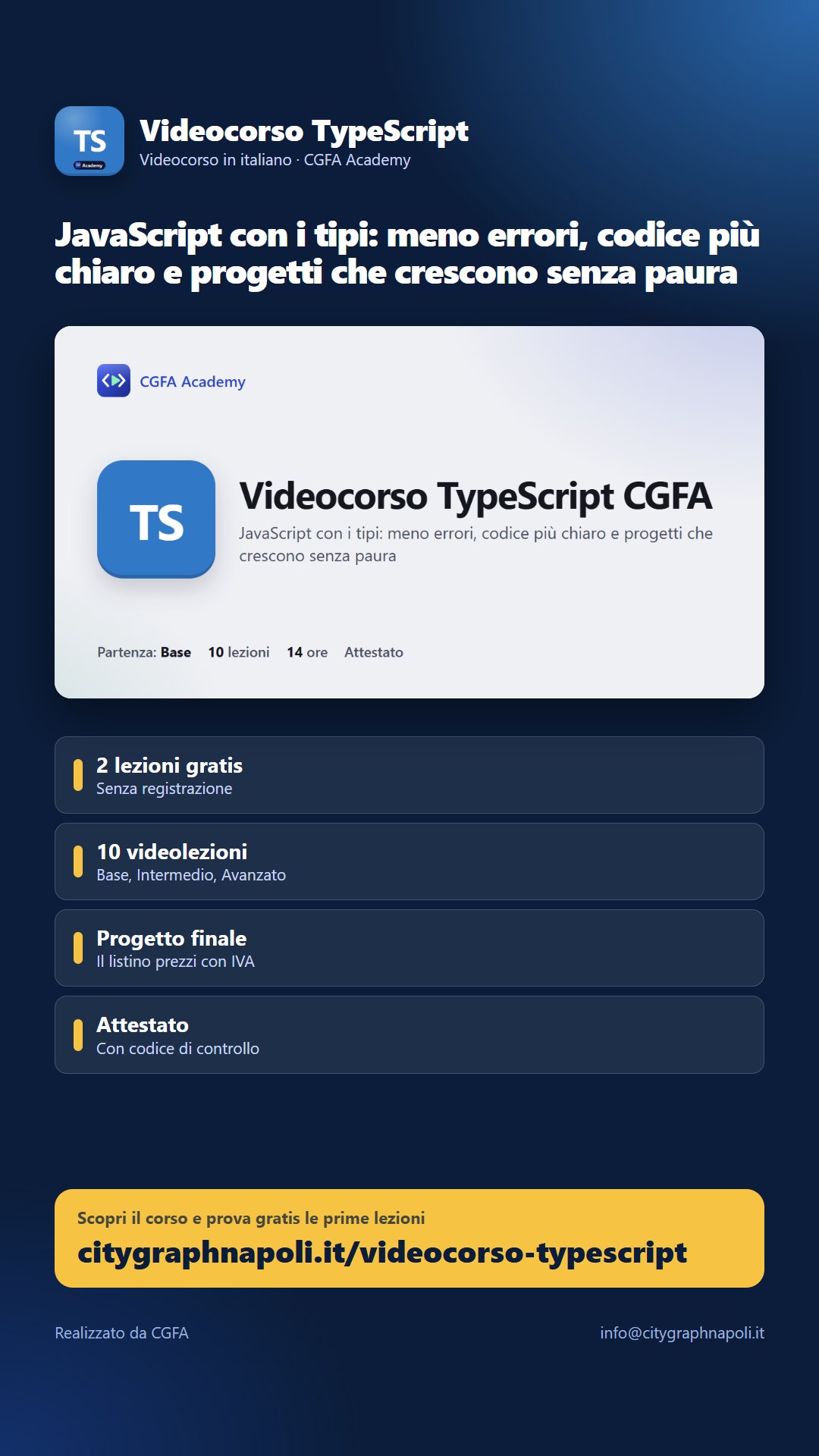Volantino Videocorso TypeScript - formato storia