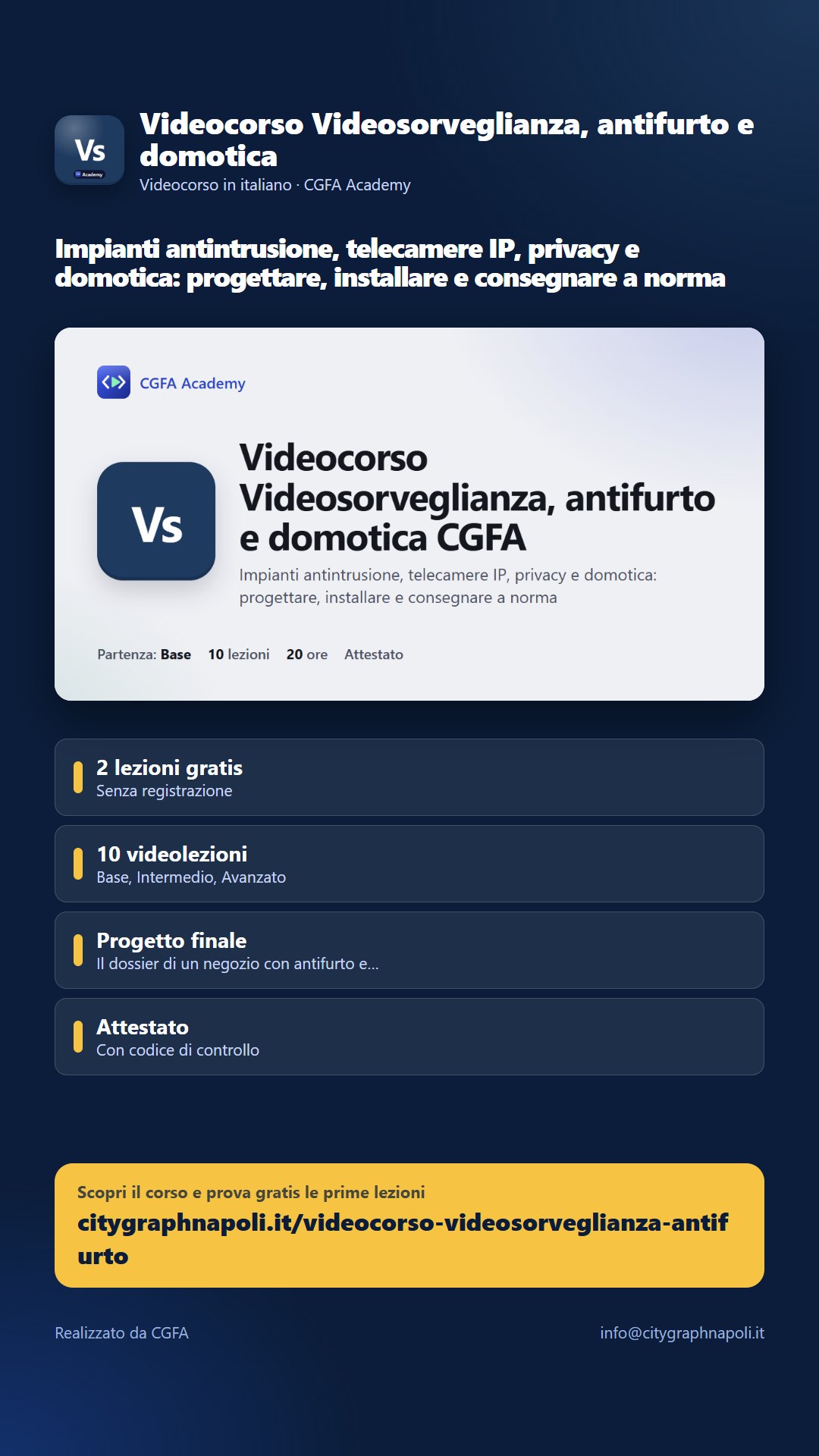 Volantino Videocorso Videosorveglianza, antifurto e domotica - formato storia